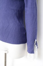 画像2: axes femme / 吸湿発熱袖レースニットプルオーバー F ブルー Y-26-10-12-060-AX-TO-SZ-ZY (2)