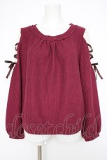 画像1: axes femme / 袖レースアッププルオーバー  ワイン Y-26-10-12-065-AX-TO-SZ-ZY (1)