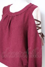 画像2: axes femme / 袖レースアッププルオーバー  ワイン Y-26-10-12-065-AX-TO-SZ-ZY (2)