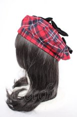 画像2: axes femme kawaii / タータンチェックベレー帽  赤 Y-26-10-12-005-AX-AC-SZ-ZY (2)