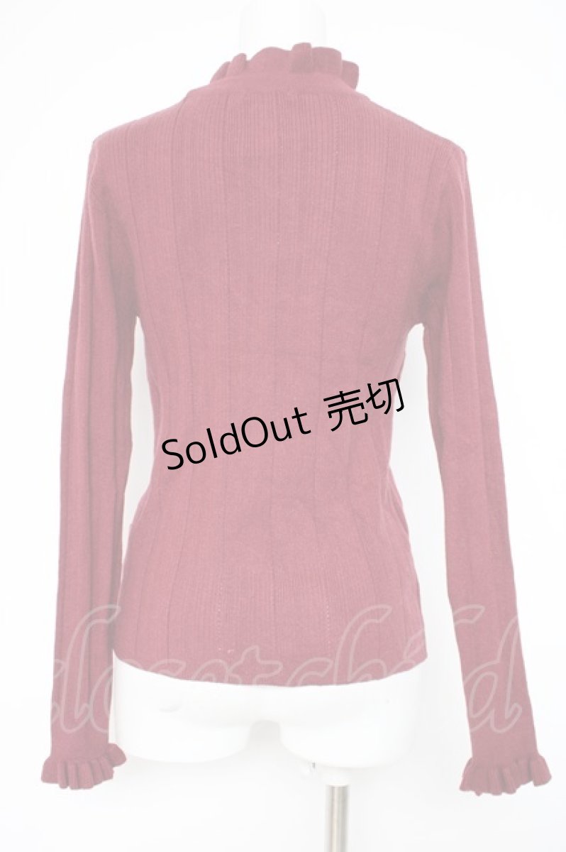画像2: axes femme POETIQUE / リボンデザインニットプルオーバー M ワイン Y-26-10-12-067-AX-TO-SZ-ZY (2)