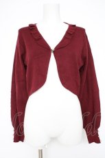 画像1: axes femme / プチフリルニットボレロ F ワイン Y-26-10-12-068-AX-TO-SZ-ZY (1)