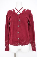 画像1: axes femme / オフショル風ニットカーディガン F ワイン Y-26-10-12-069-AX-TO-SZ-ZY (1)