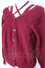 画像2: axes femme / オフショル風ニットカーディガン F ワイン Y-26-10-12-069-AX-TO-SZ-ZY (2)