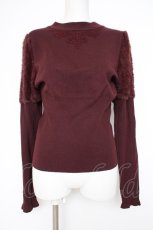 画像1: Kurumi Collaboration / モチーフレースプルオーバー  ワイン Y-26-10-12-072-LO-TO-SZ-ZY (1)