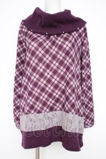 画像1: axes femme / パール付きオフタートルニット M パープル Y-26-10-12-073-AX-TO-SZ-ZY (1)