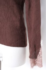 画像2: axes femme / 吸湿発熱袖レースニットプルオーバー F 茶 Y-26-10-12-077-AX-TO-SZ-ZY (2)