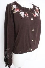 画像2: axes femme / クラシカルフラワー刺繍カーディガン/ミュルーズ染織美術館コラボ F 茶 Y-26-10-12-078-AX-TO-SZ-ZY (2)