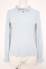画像1: axes femme / フリルカットプルオーバー  サックス Y-26-10-12-080-AX-TO-SZ-ZY (1)