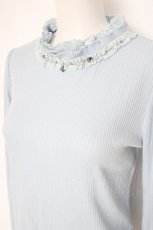 画像2: axes femme / フリルカットプルオーバー  サックス Y-26-10-12-080-AX-TO-SZ-ZY (2)