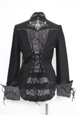 画像4: Ozz Croce / レース切り替えシフォンブラウス  黒 Y-26-10-12-090-OO-BL-SZ-ZY (4)