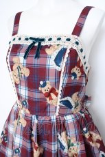 画像2: axes femme kawaii / ロイヤルベアーズ柄ジャンスカ  ワイン Y-26-10-12-093-AX-OP-SZ-ZY (2)