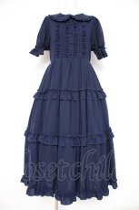 画像1: axes femme kawaii / ロマンティックフリルワンピース M 紺 Y-26-10-12-101-AX-OP-SZ-ZY (1)