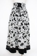 画像2: axes femme / フロッキーフラワー柄スカート F グレー Y-26-10-12-124-AX-SK-SZ-ZY (2)
