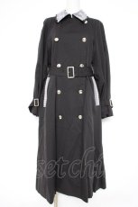 画像1: axes femme POETIQUE / ヨーク刺繍トレンチコート M 黒 Y-26-10-12-134-AX-CO-SZ-ZY (1)