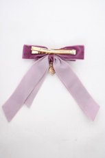 画像2: axes femme POETIQUE / ベロアリボンクリップ  パープル Y-26-10-12-021-AX-ZA-SZ-ZY (2)