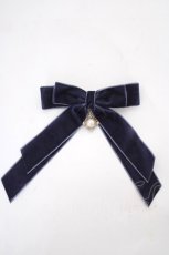 画像1: axes femme POETIQUE / ベロアリボンクリップ  ネイビー Y-26-10-12-027-AX-ZA-SZ-ZY (1)
