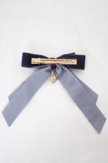 画像2: axes femme POETIQUE / ベロアリボンクリップ  ネイビー Y-26-10-12-027-AX-ZA-SZ-ZY (2)