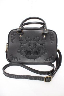 Preview of スワン刺繍入りWファスナーBAG  黒