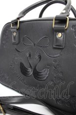 画像6: metamorphose / スワン刺繍入りWファスナーBAG  黒 Y-26-10-14-027-ME-BG-SZ-ZY (6)