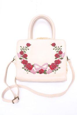Preview of バラ刺繍バッグ  ベージュ