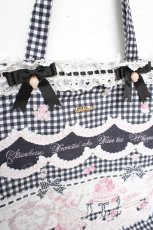 画像3: LIZ LISA / Sweet Gingham Tea Room柄トートバック  黒 Y-26-10-14-032-LO-BG-SZ-ZY (3)