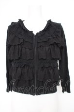 画像1: axes femme / レースフリルショートパーカー M 黒 Y-26-10-14-039-AX-TO-SZ-ZY (1)