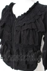 画像2: axes femme / レースフリルショートパーカー M 黒 Y-26-10-14-039-AX-TO-SZ-ZY (2)