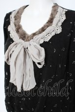 画像2: axes femme / 音符刺繍クラシックプルオーバー M 黒 Y-26-10-14-052-AX-TO-SZ-ZY (2)