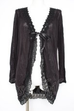 画像1: axes femme / レース切り替えカーデ M 黒 Y-26-10-14-059-AX-TO-SZ-ZY (1)