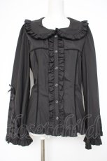 画像1: metamorphose / 【プラスサイズ】Dress upフレアスリーブブラウス 2 黒 Y-26-10-14-065-ME-BL-AS-ZY (1)