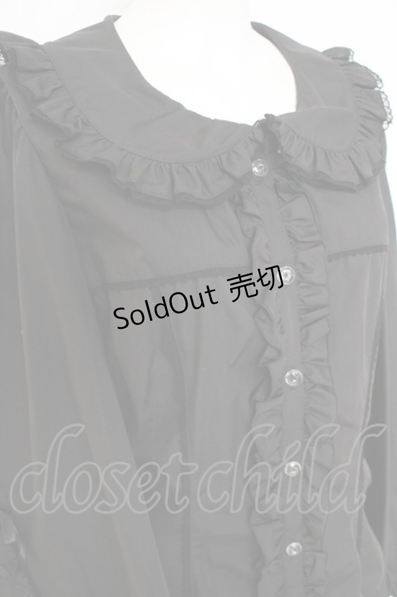 画像4: metamorphose / 【プラスサイズ】Dress upフレアスリーブブラウス 2 黒 Y-26-10-14-065-ME-BL-AS-ZY (4)