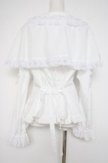画像4: metamorphose / 【プラスサイズ】ケープ付き丸襟ブラウス 2 白 Y-26-10-14-068-ME-BL-AS-ZY (4)