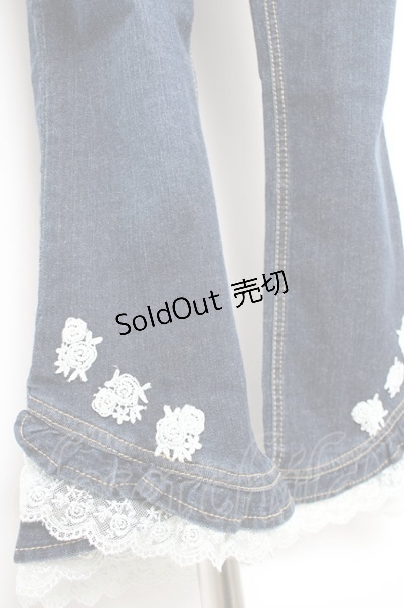 画像2: axes femme / ローズレースデニムパンツ L インディゴ Y-26-10-14-111-AX-PA-SZ-ZY (2)