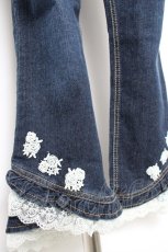 画像2: axes femme / ローズレースデニムパンツ L インディゴ Y-26-10-14-111-AX-PA-SZ-ZY (2)