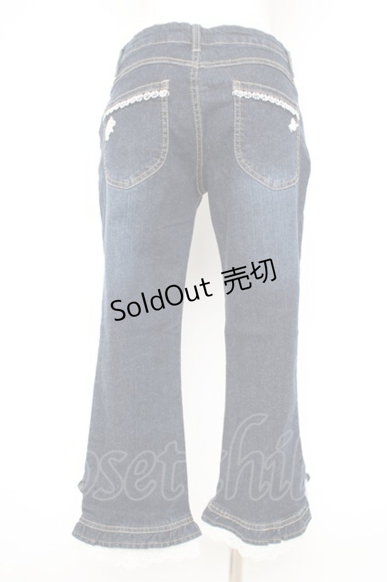 画像3: axes femme / ローズレースデニムパンツ L インディゴ Y-26-10-14-111-AX-PA-SZ-ZY (3)