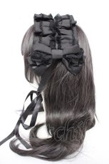 画像2: metamorphose / フリルヘッドドレス  黒 Y-26-10-14-016-ME-AC-SZ-ZY (2)