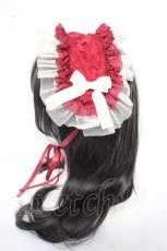 画像2: dolly muses / シフォンレースヘッドドレス  ワイン Y-26-10-14-017-LO-ZA-SZ-ZY (2)