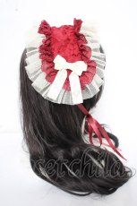 画像4: dolly muses / シフォンレースヘッドドレス  ワイン Y-26-10-14-017-LO-ZA-SZ-ZY (4)