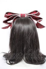 画像3: metamorphose / リボン型ヘッドドレス  赤チェック Y-26-10-14-019-ME-AC-SZ-ZY (3)