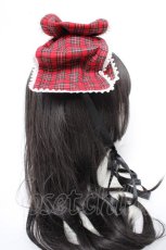 画像4: metamorphose / リボン型ヘッドドレス  赤チェック Y-26-10-14-019-ME-AC-SZ-ZY (4)