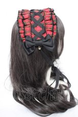 画像4: metamorphose / タータンチェックヘッドドレス  赤 Y-26-10-14-021-ME-AC-SZ-ZY (4)