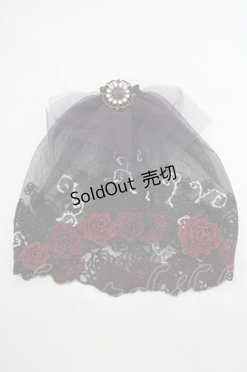画像1: axes femme / 薔薇×蝙蝠レースジャボ  黒 Y-26-10-20-006-AX-ZA-SZ-ZY (1)
