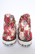 画像3: PINK HOUSE / CONVERSE X PINK HOUSE フラワーチェックプリントハイカットスニーカー 23.5 赤 Y-26-10-20-033-LO-SH-SZ-ZY (3)