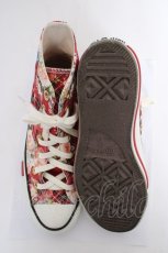 画像5: PINK HOUSE / CONVERSE X PINK HOUSE フラワーチェックプリントハイカットスニーカー 23.5 赤 Y-26-10-20-033-LO-SH-SZ-ZY (5)