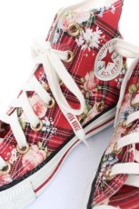画像6: PINK HOUSE / CONVERSE X PINK HOUSE フラワーチェックプリントハイカットスニーカー 23.5 赤 Y-26-10-20-033-LO-SH-SZ-ZY (6)
