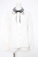 画像1: axes femme POETIQUE / 金具使いブラウス M 白 Y-26-10-20-039-AX-BL-SZ-ZY (1)