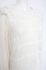 画像2: axes femme / レース編みニット F 白 Y-26-10-20-045-AX-TO-SZ-ZY (2)