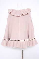 画像3: axes femme / ふわふわモヘアニットケープ F ピンク Y-26-10-20-053-AX-TO-SZ-ZY (3)