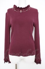 画像1: axes femme / ネックレスデザインリブプルオーバー M パープル Y-26-10-20-054-AX-TO-SZ-ZY (1)